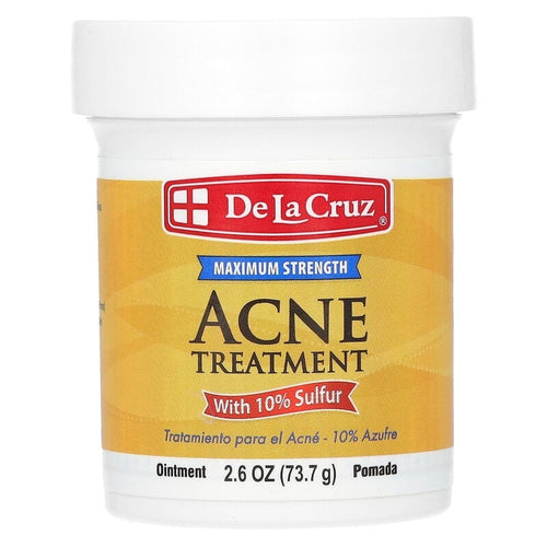 De La Cruz Acne Treatment Ointment with 10% Sulfur Maximum Strength (73.7 g)