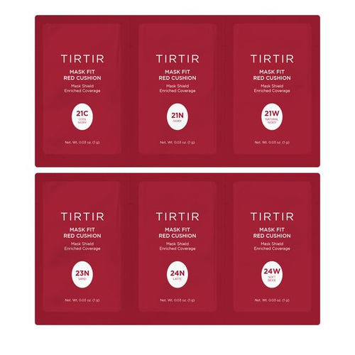 TIRTIR Mask Fit Red Cushion 6 Shade Trial Kit - 5 Colors Light Medium